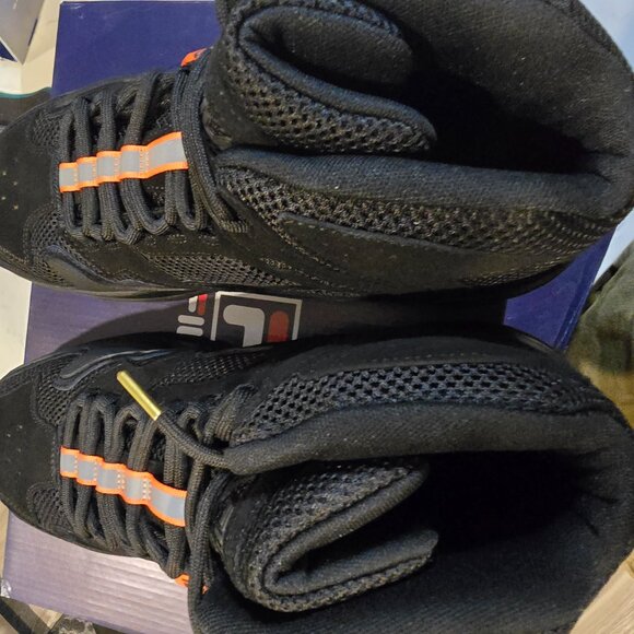 Fila Ranger Boot Mid-Top Suede Shoes Black / Orange 1BM01277-001 Mens Size 10.5 - Picture 7 of 14